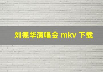 刘德华演唱会 mkv 下载